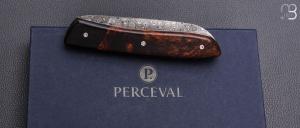   Couteau " L08 " par Atelier Perceval - ébène du Gabon bois de fer et lame damas