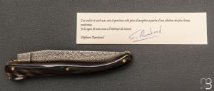    Couteau Laguiole 12 cm par Stéphane Rambaud - Pointe de corne et damas