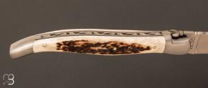   Couteau Laguiole Aubrac 13CM Bois de cerf et lame en acier inoxydable