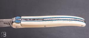  Couteau " Laguiole 13 cm" par Rozelier Fabien Ty Coutelier - Ivoire de phacochère et lame 90Mcv8