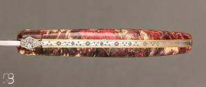 Couteau Laguiole en Aubrac Collection Cosmos modèle " Espace " - Loupe de sureau