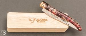Couteau Laguiole en Aubrac Collection Cosmos modèle " Espace " - Loupe de sureau