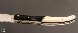    Couteau " Laguiole Franc-Maçon 12 cm " par Philippe Voissière - Mammouth / corne de buffle