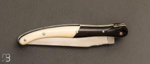    Couteau " Laguiole Franc-Maçon 12 cm " par Philippe Voissière - Mammouth / corne de buffle