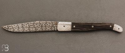    Couteau " Laguiole " par Tim Bernard - Morta - Lame damas mosaïque