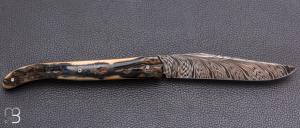    Couteau " Laguiole" par Tim Bernard - Ivoire de mammouth et damas Plume