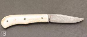 Couteau " Lanny's " cran carré de Sylvain Petit - Les Couteaux du Mitou - Phacochère et Damasteel