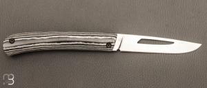   Couteau " Le 26 " par MTBlades Benjamin Thuillier - Paperstone noir et lame en 14C28