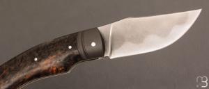  Couteau  "  Le 45 " Cran forcé XC100 et bouleau stabilisé par Mickaël Moing