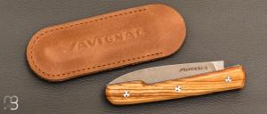  Couteau " Le Capi " par la Coutellerie Savignac - Olivier et lame en 14c28