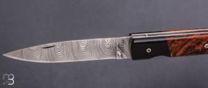   Couteau " Le Français "  par Atelier Perceval - Ebène du Gabon/Bois de fer et lame damas