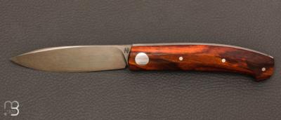 Couteau " Le Ludo " custom en cocobolo et C130 par Frédéric Collin