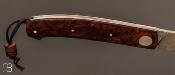 Couteau " Le Ludo " custom en bois de fer et lame en damas par Frédéric Collin