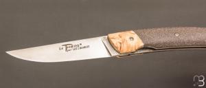   Couteau " Le Thiers® " pliant par l'Atelier Les 2 Diables - Lave et bouleau madré