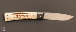   Couteau  "  Le Forester " par Laurent Gaillard - Bois de cerf et 90McV8