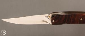 Couteau " Liner lock " de Serge Bruna - Bois de fer et D2
