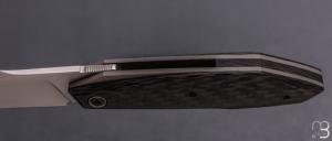    Couteau " Liner lock " custom par Samuel Jugieau - Fibre de carbone et lame en 14c28