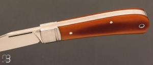   Couteau " Little Bad " custom - Vintage Micarta et RWL34 par Franck Souville