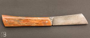   Couteau " London " custom par Samuel Guichard - Ivoire de mammouth et damas de Mickael Moing