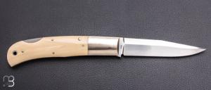    Couteau  " MF XL " lock back par Jess Horn - Ivoire de mammouth 