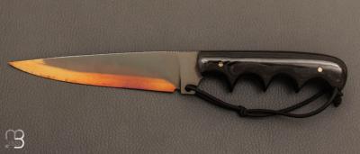 Couteau " Military Stiletto " micarta custom par Fred Perrin