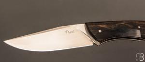    Couteau " Mustang " custom par Frédéric Augé - Ébène blanc et RWL34