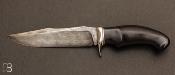 Couteau "Nmsis Fighting Bowie" micarta fixe de Samuel Lurquin lame damas