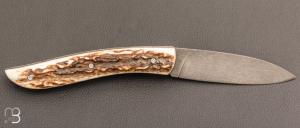   Couteau " le Névé " par Tim Bernard - Bois de cerf et 14C28