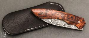 Couteau " New Harfang " custom par Nicolas Kowal - Bois de fer et Damasteel® "Bifrost"