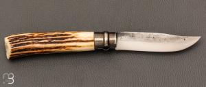   Couteau  "  Opinel N°09 " custom bois de cerf par Laurent Gaillard