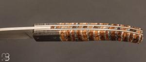   Couteau " P45 " de collection par Philippe Ricard - Molaire de mammouth / Damas et N690