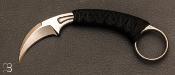 Couteau PiKa Karambit tress noir par Bastinelli Crations