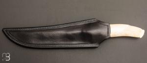   Couteau "Pièce unique  " de Benoit Maguin - Lame sandwich et ivoire de phacochère