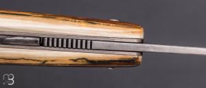    Couteau de poche Piémontais de Richard Ciachera - Ivoire de mammouth et damas