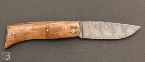   Couteau  " Prototype du Petit Savoyard " de Robert Beillonnet - Ivoire de mammouth et Damas