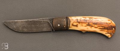    Couteau " Read " custom par Nicolas Weber - Ivoire de mammouth et lame damas