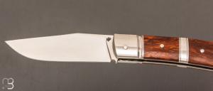   Couteau  " Rumilly " par Philippe Lemonnier - Loupe de bois de fer d'Arizona et lame en RWL34 