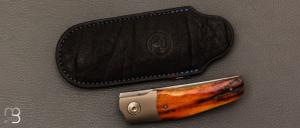   Couteau  "  SHUT " par Thierry Savidan - Cerf sambar et RWL-34