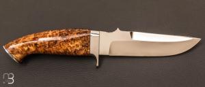 Couteau "Sanglier" droit par Charlie Bennica - Loupe d'orme et RWL-34