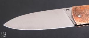  Couteau de poche " Sgian Dubh " par Ewen Maillard - Bronze texturé et RWL34