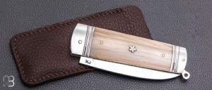 Couteau de poche " Sgian Dubh " par Ewen Maillard - Corne blonde et RWL34