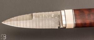 Couteau " Shean Du " fixe par Michel Blum - Amourette et lame damas