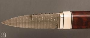 Couteau " Shean Du " fixe par Michel Blum - Amourette et lame damas