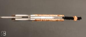    Couteau " Sirius B  " par Florian Keller -  Sanmaï inox et loupe de marronnier stabilisée