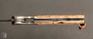    Couteau " Sirius B  " par Florian Keller -  Sanmaï inox et loupe de marronnier stabilisée