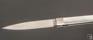 Couteau " Slipjoint " custom de Lionel Lalague - Nacre et lame en RWL34