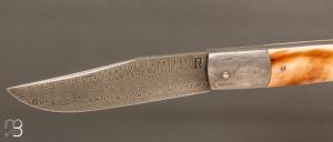    Couteau " Slipjoint " par Romain Alvarez - Ivoire de phacochère damas