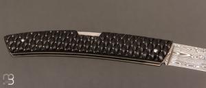    Couteau " le Thiers® Advance " par Fontenille-Pataud - Ebène matelassé et Damas Vinland