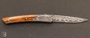 Couteau " Thiers " de poche custom Mammouth et Damas par Des Horn