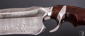     Couteau "Tsavo Sub-Hilt" custom fixe de Samuel Lurquin - Ironwood et damas